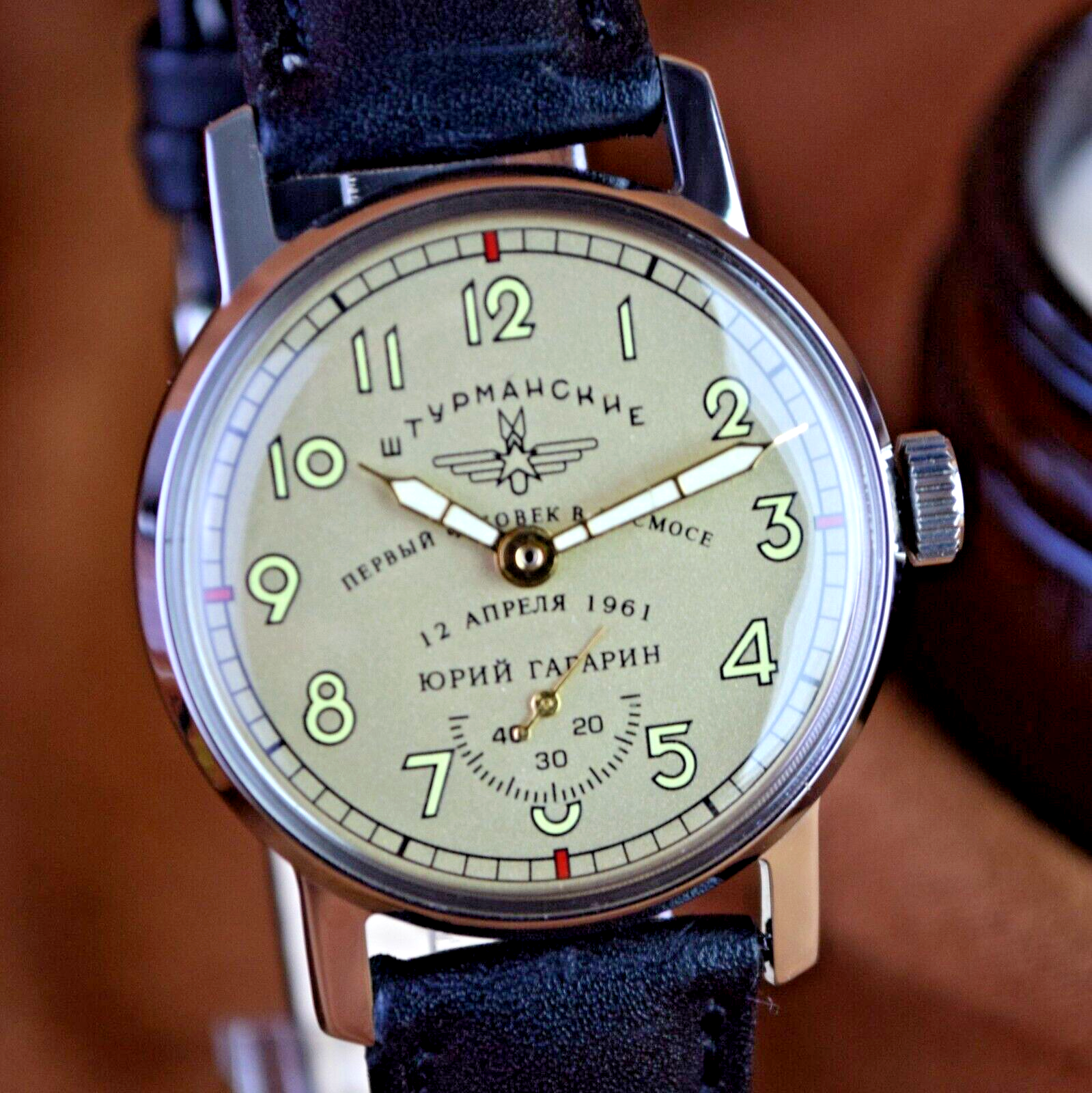 Soviet Vintage WristWatch Pobeda Sturmanskie Yuri Gagarin Mechanical Watch USSR