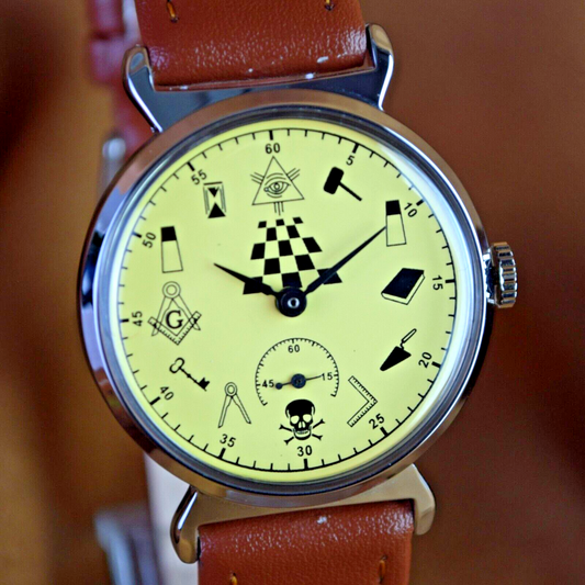 Wristwatch Pobeda Masonic Style Vintage ZIM Mens Soviet Military Wristwatch USSR