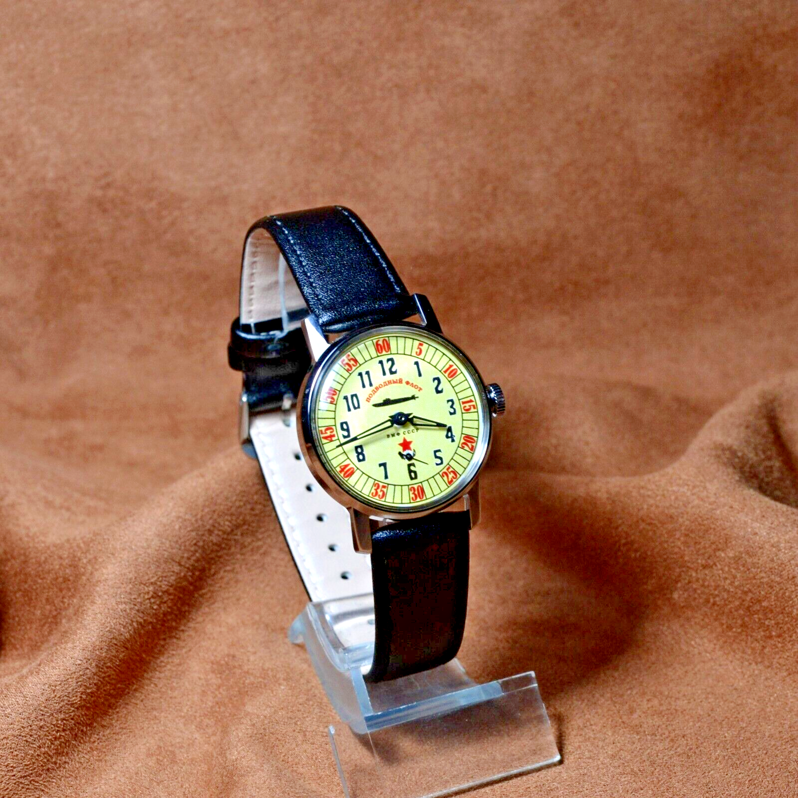 Soviet Wristwatch Pobeda Submarine Fleet Vintage Mens Military Wristwatch USSR