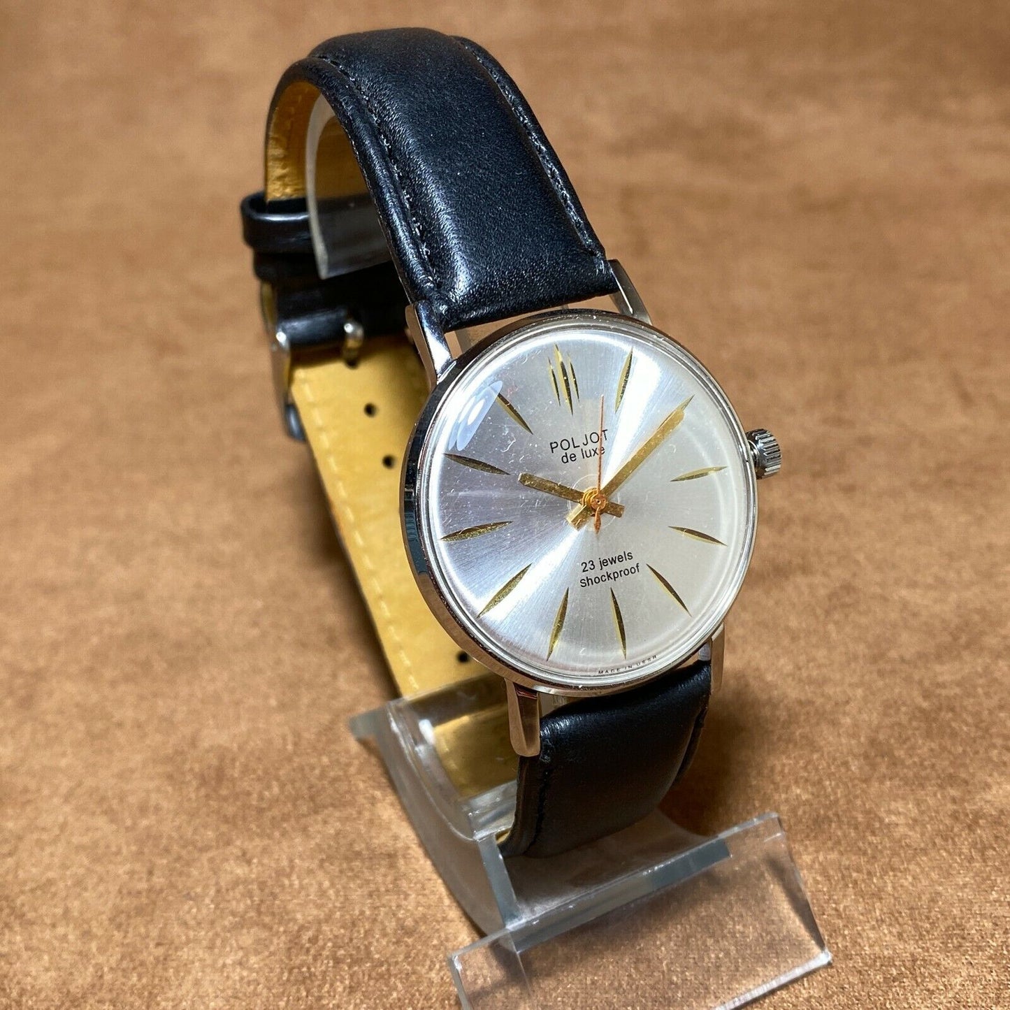 Soviet Wristwatch Poljot De Luxe Ultra Slim Men's Vintage Montre Homme 23 Jewels