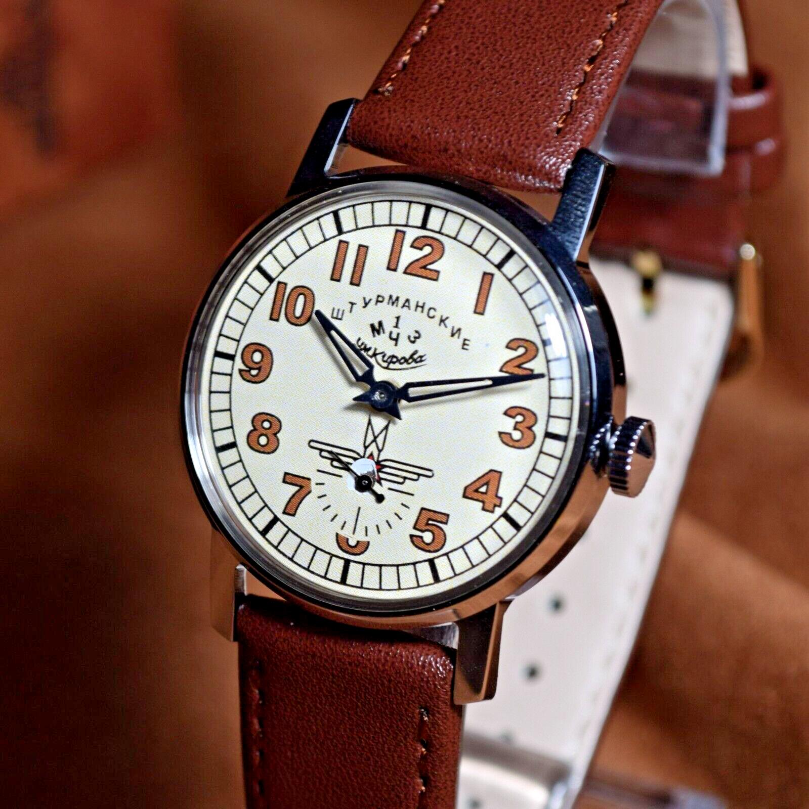 Soviet Wristwatch Pobeda STURMANSKIE Vintage ZIM Mens Soviet Military Wristwatch