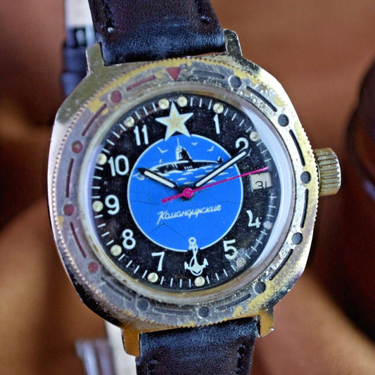 Soviet Watch Vostok Komandirskie SUBMARINE CAPTAIN Vintage Mens Watch Soviet