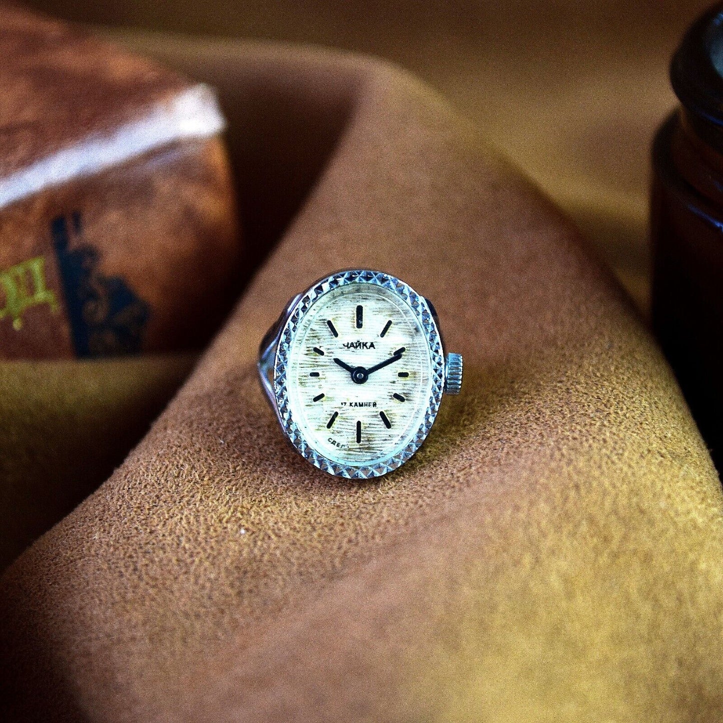 CHAIKA Soviet Watch Vintage Gold Filled Ladies Womens Mechanical Chaika Ring