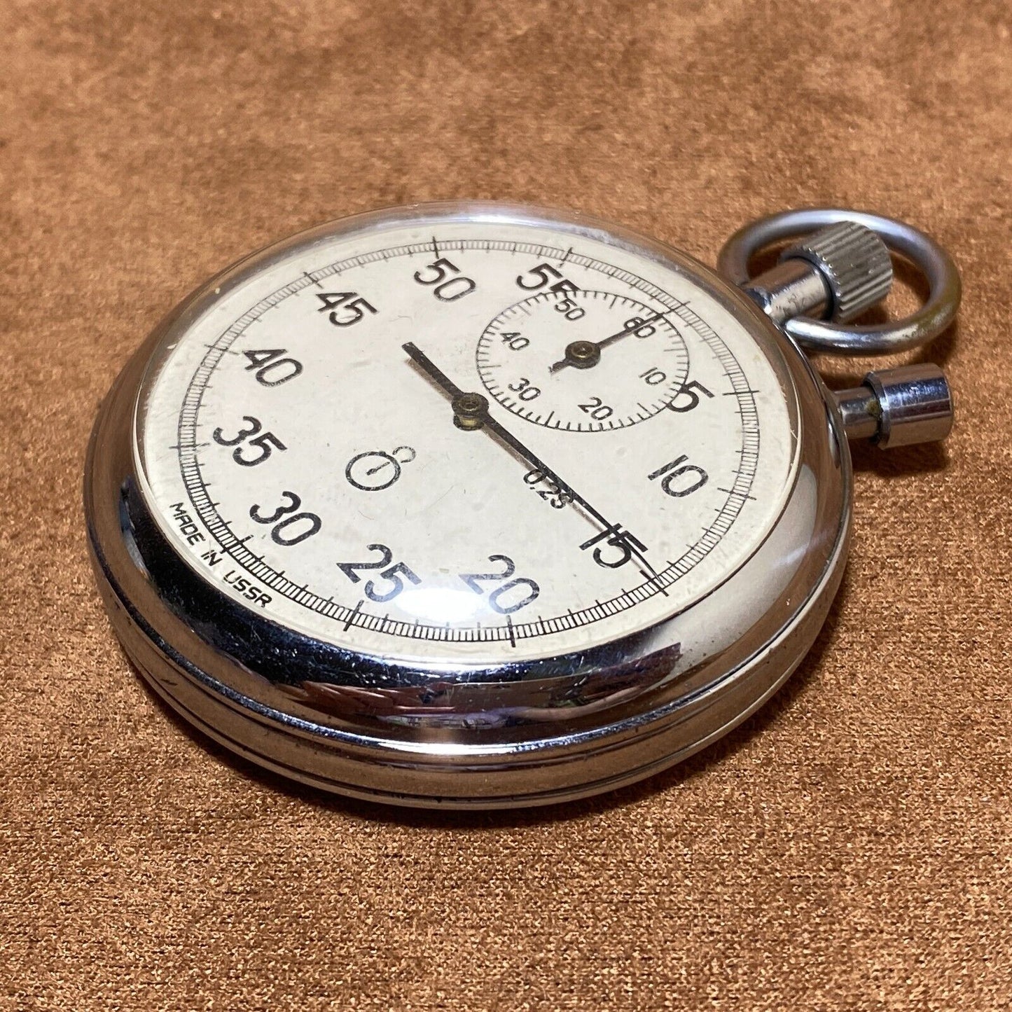 Soviet Stopwatch Two-Button Agat Zlatoust Mechanical Pocket Watch Made in USSR