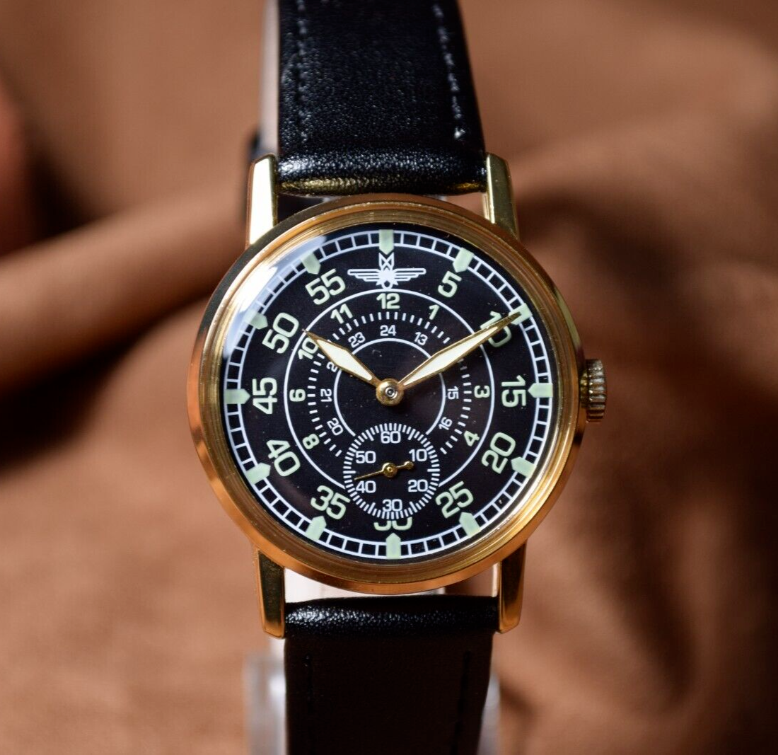 Soviet watch Pobeda Pilot Vintage ZIM Aviator Mens Military Wristwatch USSR
