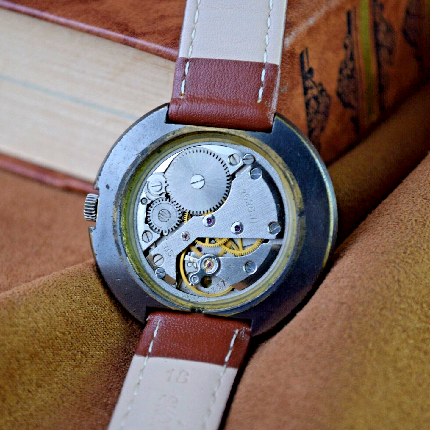 Soviet Vintage Watch Raketa Cheburashka Mechanical Mens Wristwatch UFO Original