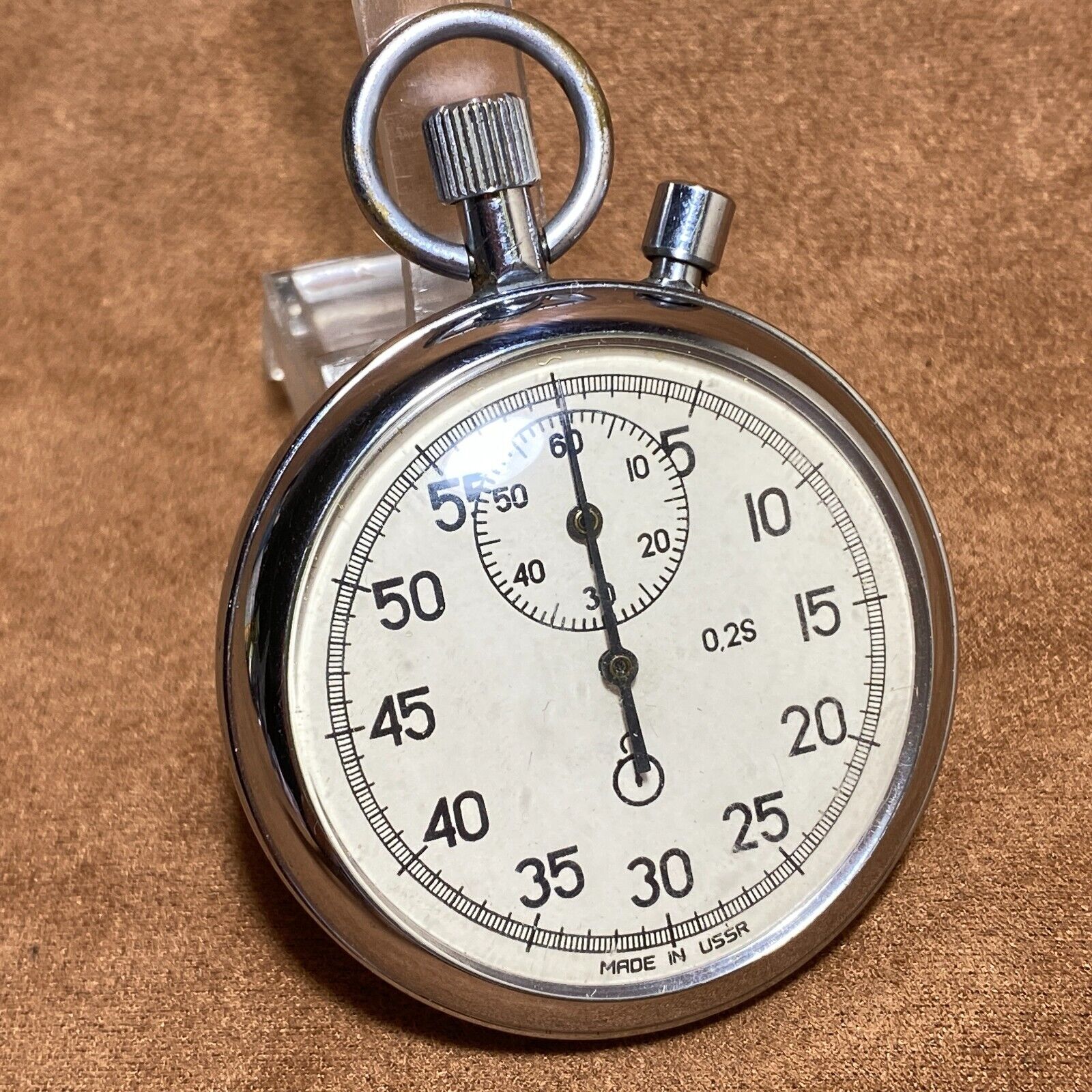 Soviet Stopwatch Two-Button Agat Zlatoust Mechanical Pocket Watch Made in USSR