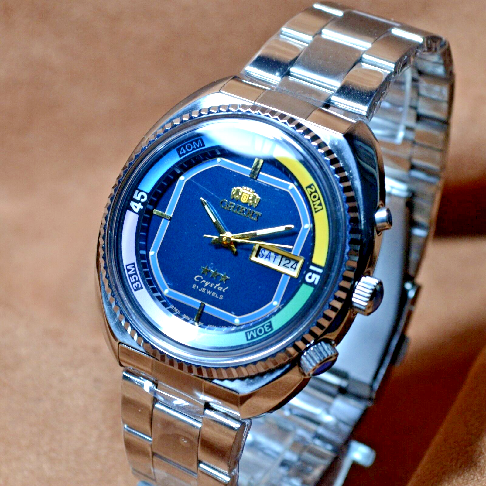 Watch Orient KING DIVER Automatic watch KD 21 JEWELS Original Japan Blue Dial