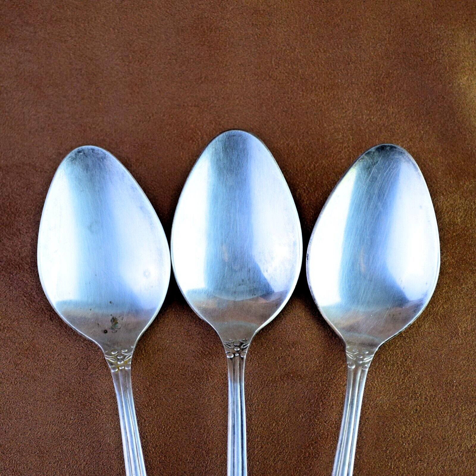 Vintage SOVIET Table Spoons Set of 6 SPOONS Wild Rose Pattern Melchior spoons