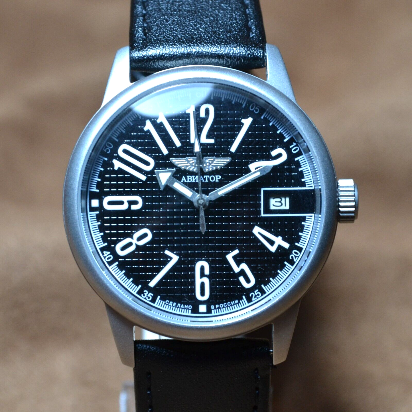Soviet Wristwatch Raketa Aviator Mens Mechanical Watch Vintage 2614 Н USSR