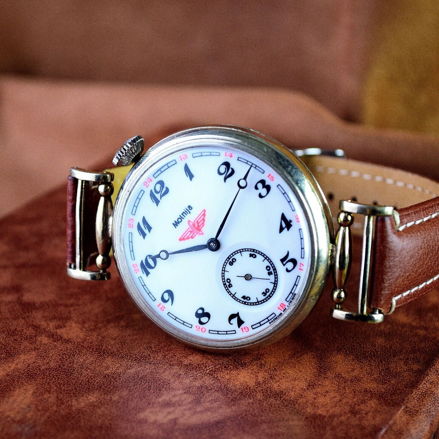 RARE Soviet Wristwatch Marriage Original Classic Vintage Mens Watch White Dial
