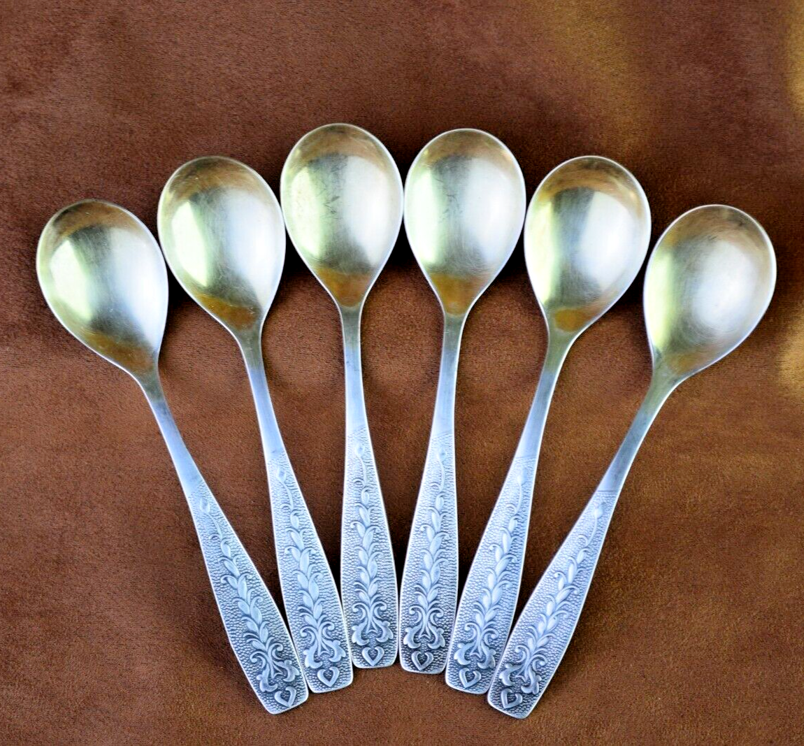 Vintage Soviet Set of 6 Tea Spoons Gold Plated Vintage Spoons Zish Vintage