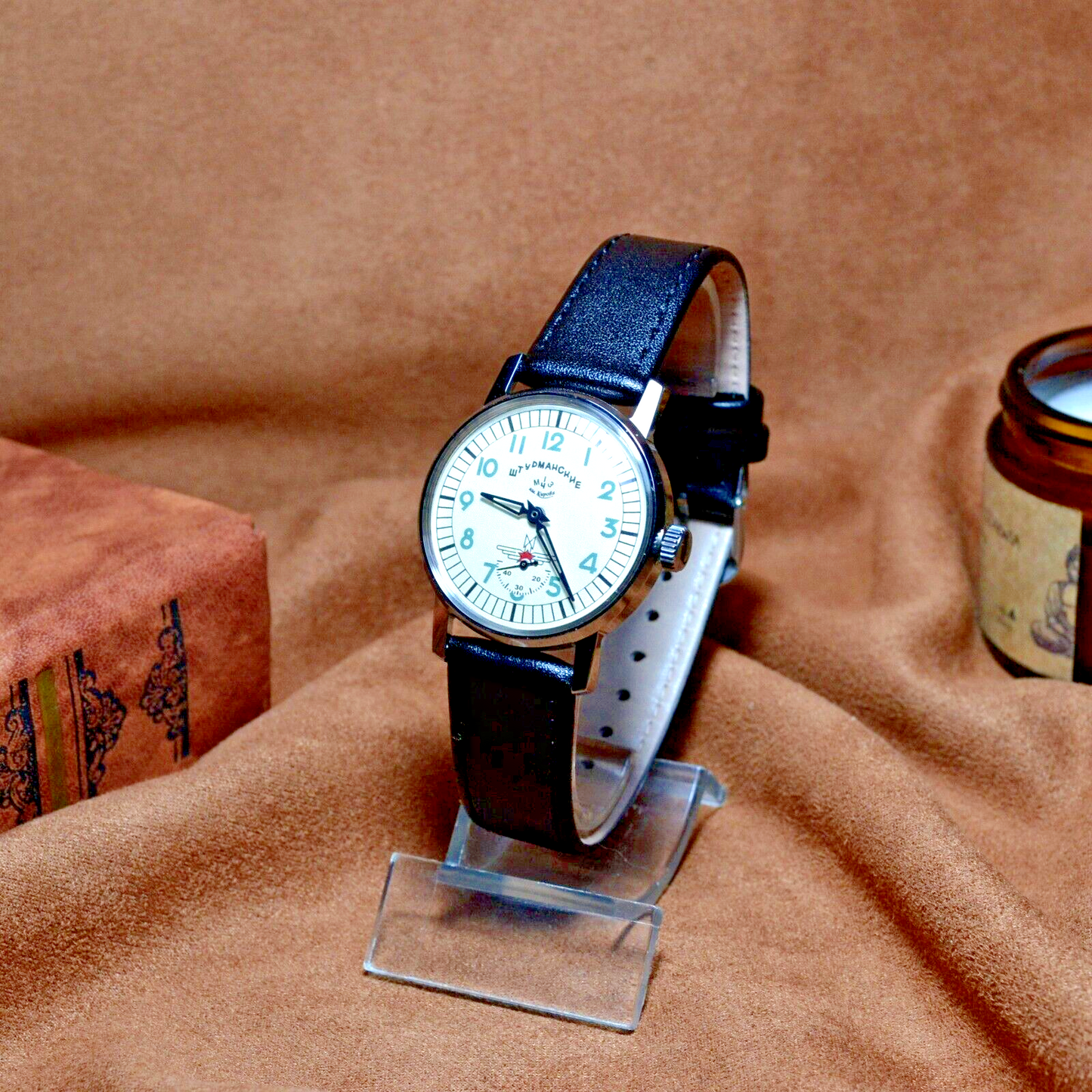 Wristwatch Pobeda STURMANSKIE Vintage ZIM Mens Soviet Military Wristwatch USSR