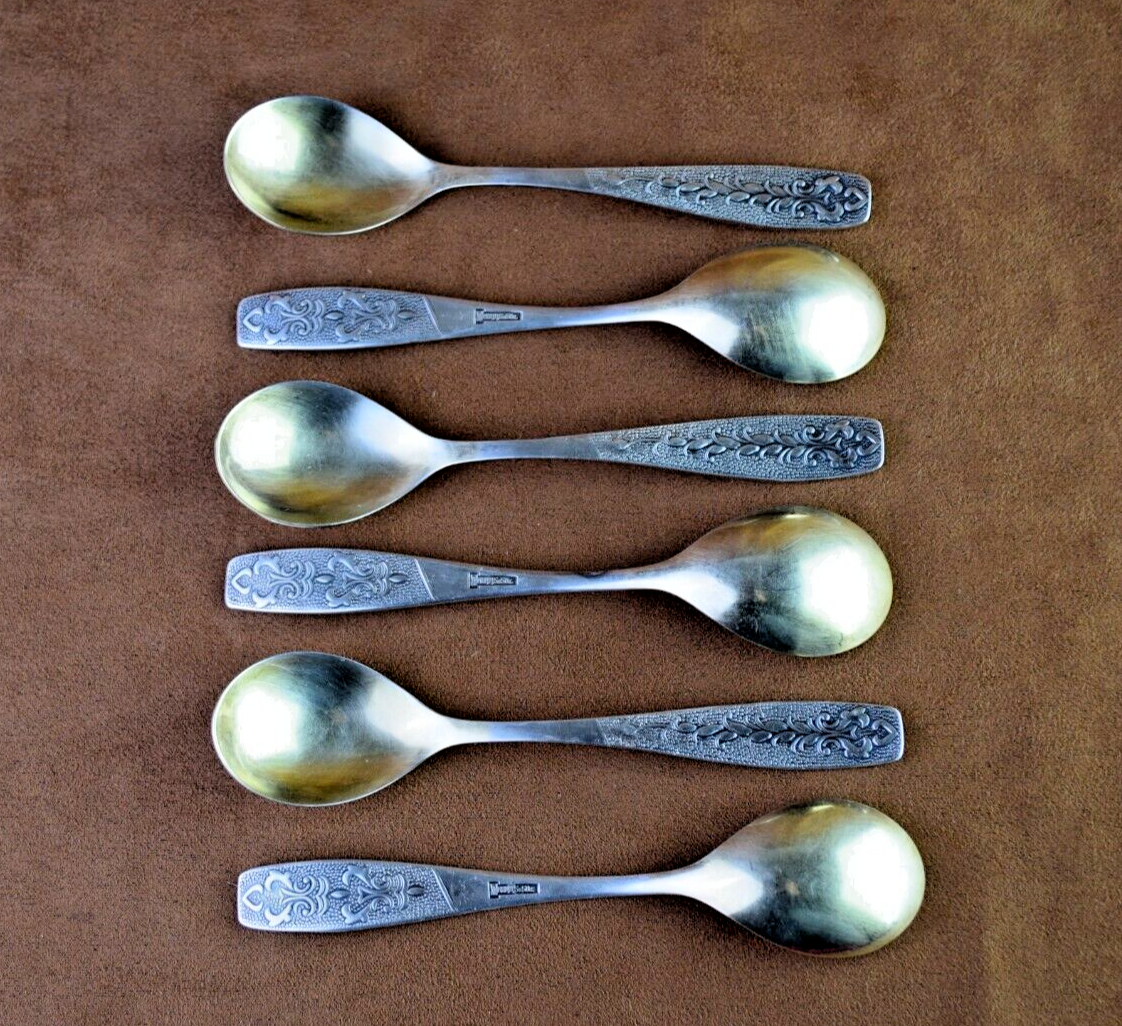 Vintage Soviet Set of 6 Tea Spoons Gold Plated Vintage Spoons Zish Vintage