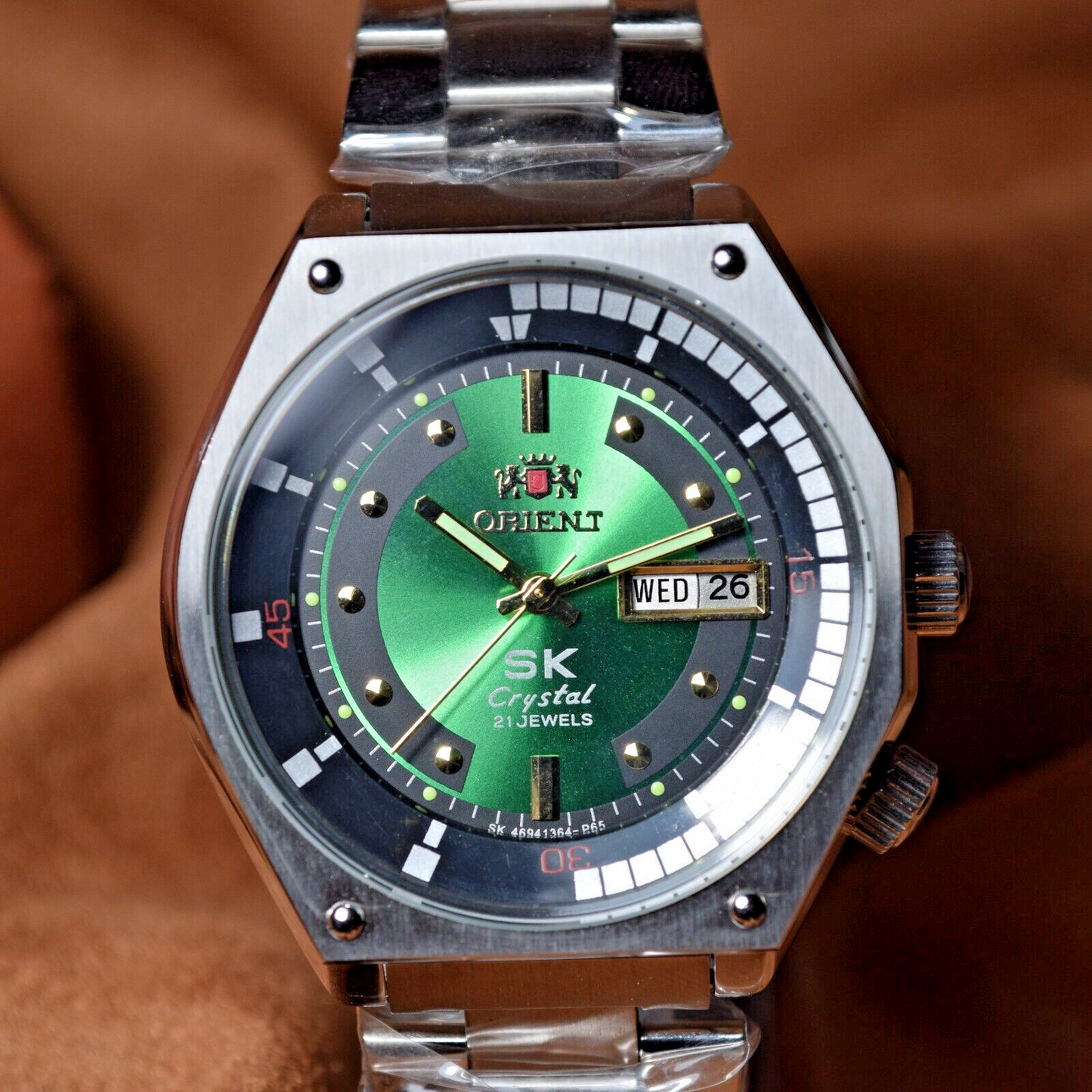 Japane Watch Orient SK Sea King Crystal KD King Diver Green Dial Watch SERVISED