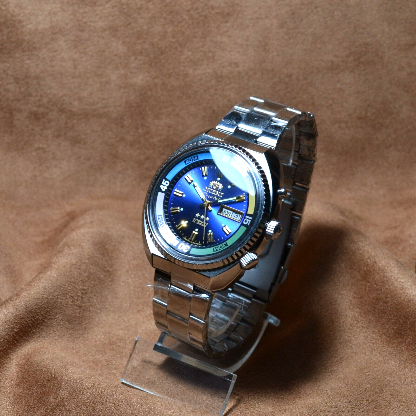 Japan Watch Orient KING DIVER Automatic Watch KD 21 JEWELS Original Blue Dial 