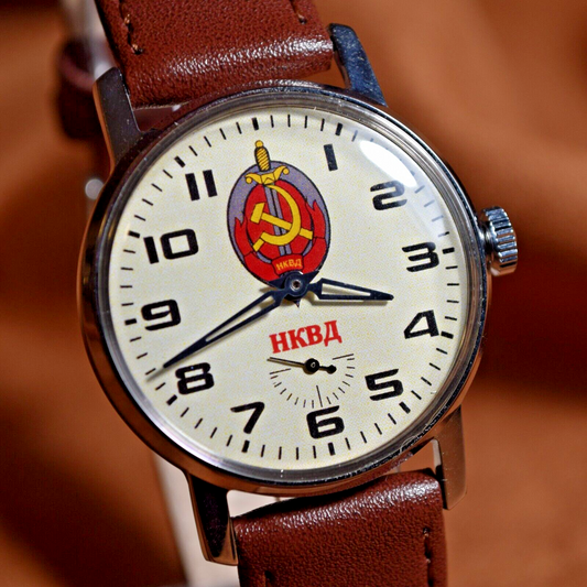 Soviet Wristwatch Pobeda NKVD Vintage Mens Soviet Military Wristwatch USSR