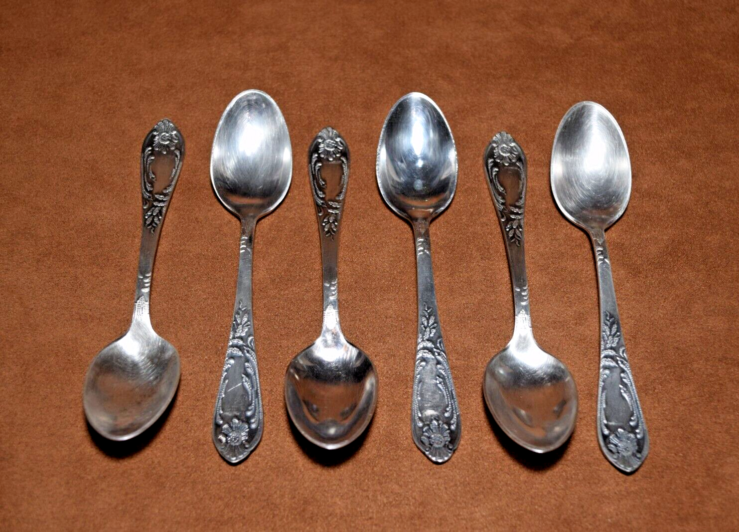 Vintage Soviet Set of 6 Tea Spoons Silver Plated Vintage Spoons Zish Vintage