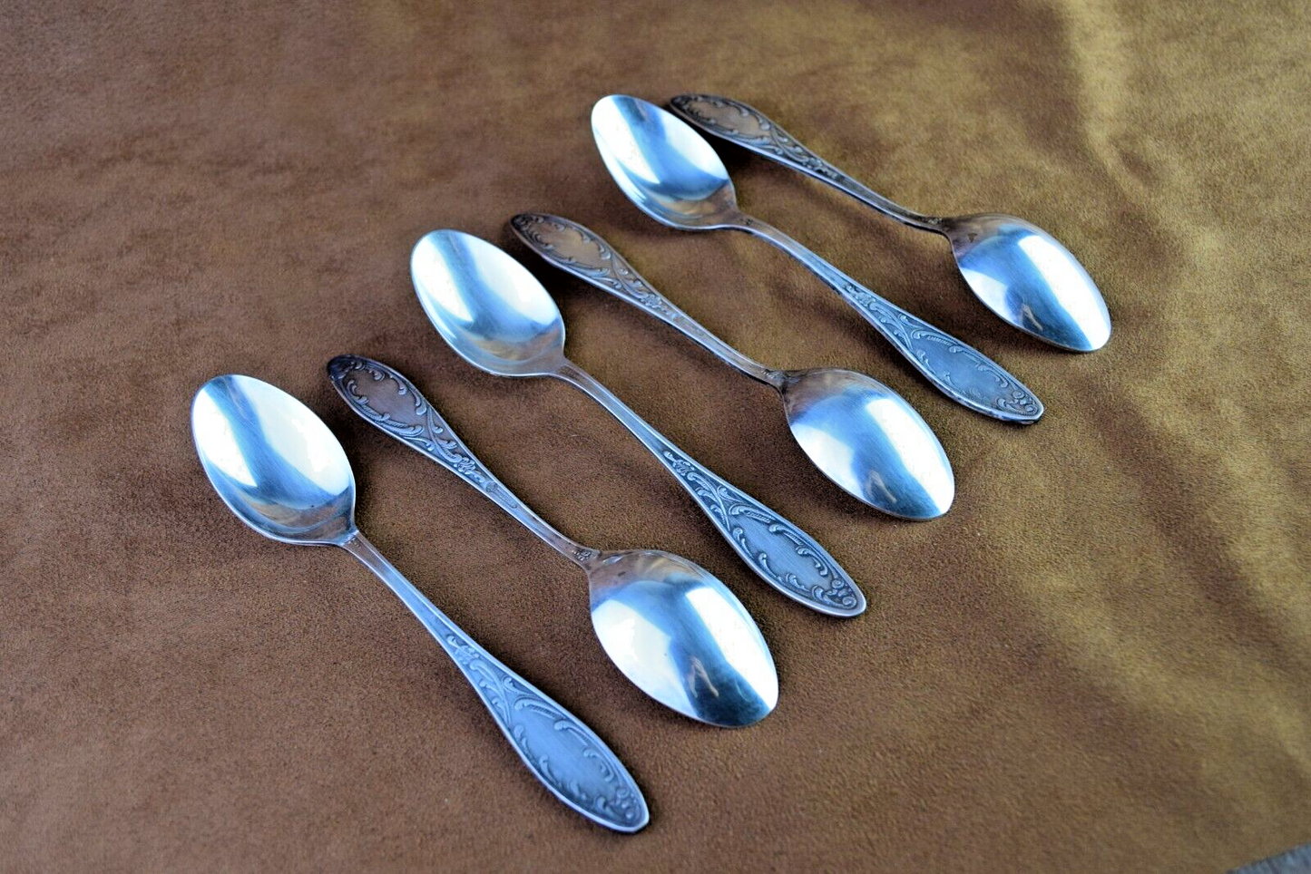 Vintage Soviet Set of 6 Tea Spoons Silver Plated Vintage Spoons Zish Vintage