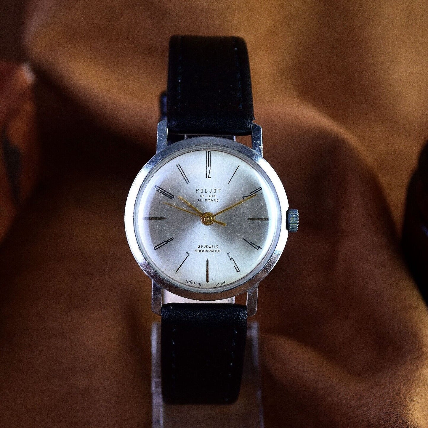 RARE Soviet Wristwatch Automatic Poljot De Luxe Vintage Mens Watch 23 Jewels