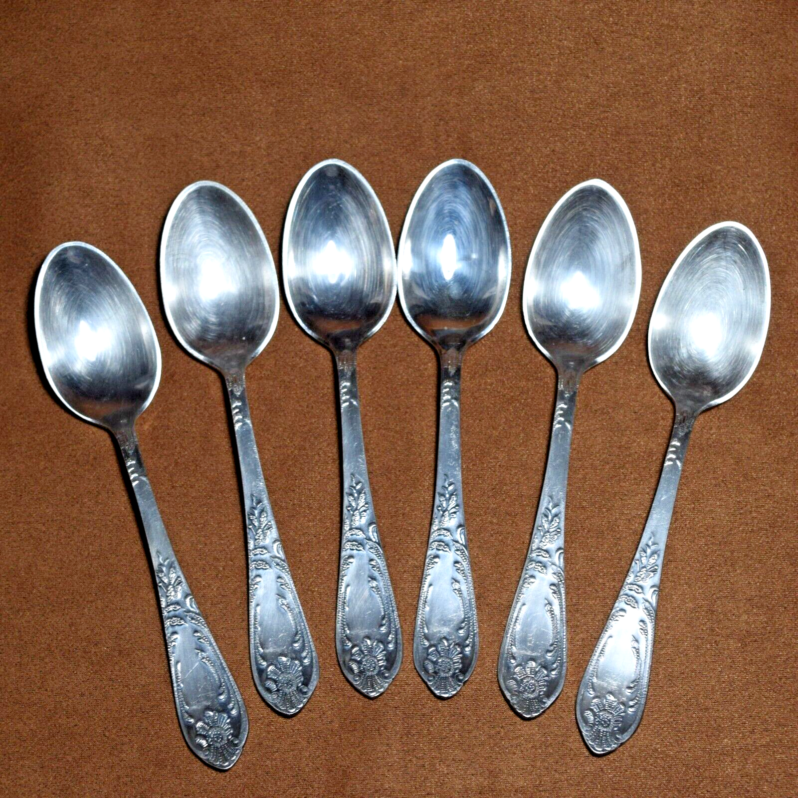 Vintage Soviet Set of 6 Tea Spoons Silver Plated Vintage Spoons Zish Vintage