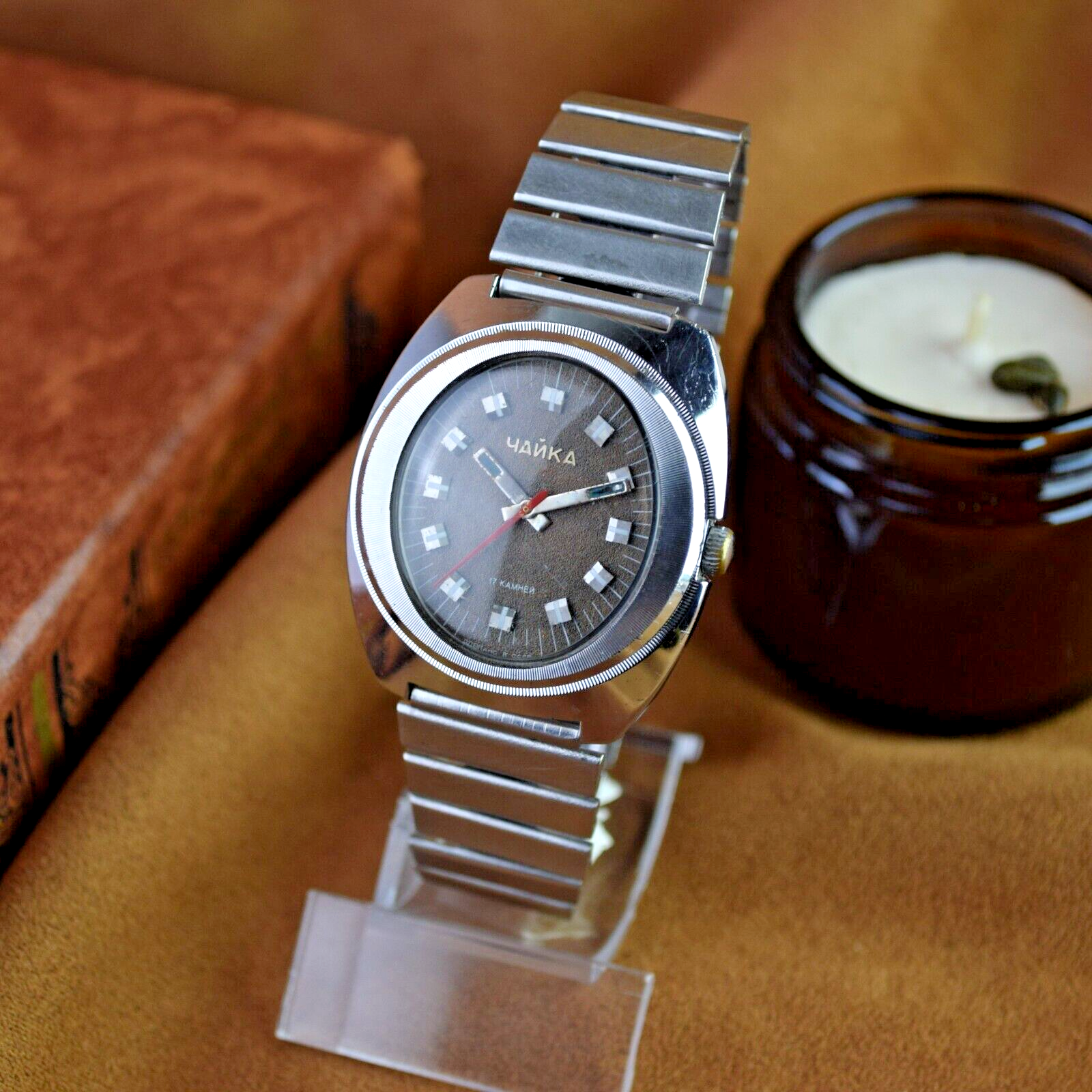Soviet Watch Chaika Vintage Mens Watch 2609 H Original Vintage Watch Brown Dial