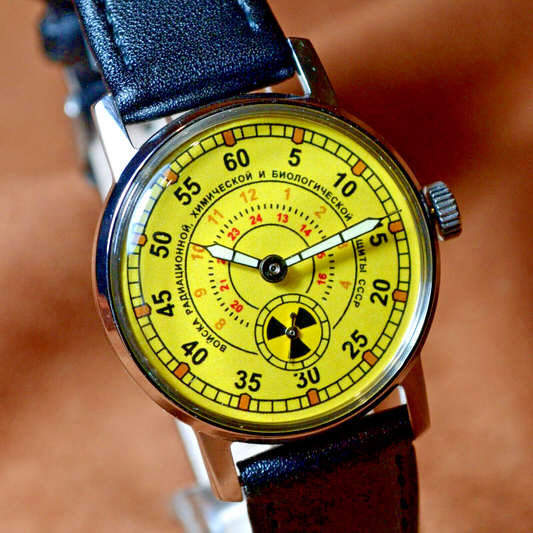 RARE Wristwatch Pobeda Chemical Defense Forces Mens Soviet Military Wristwatch
