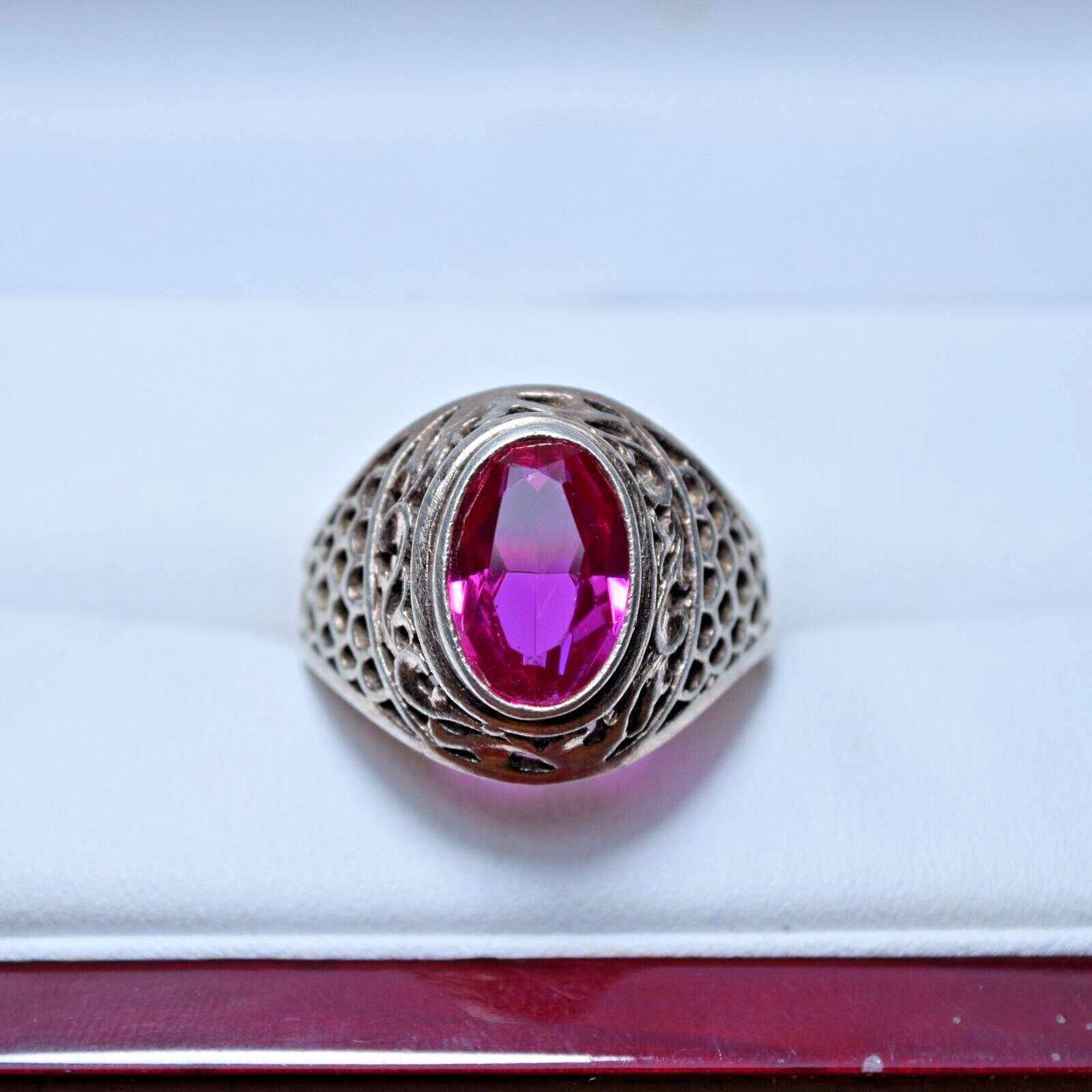 Soviet Silver Ring With Ruby Beautiful Ring Size 9.5 Weigt 5.55 g Antique Ring 