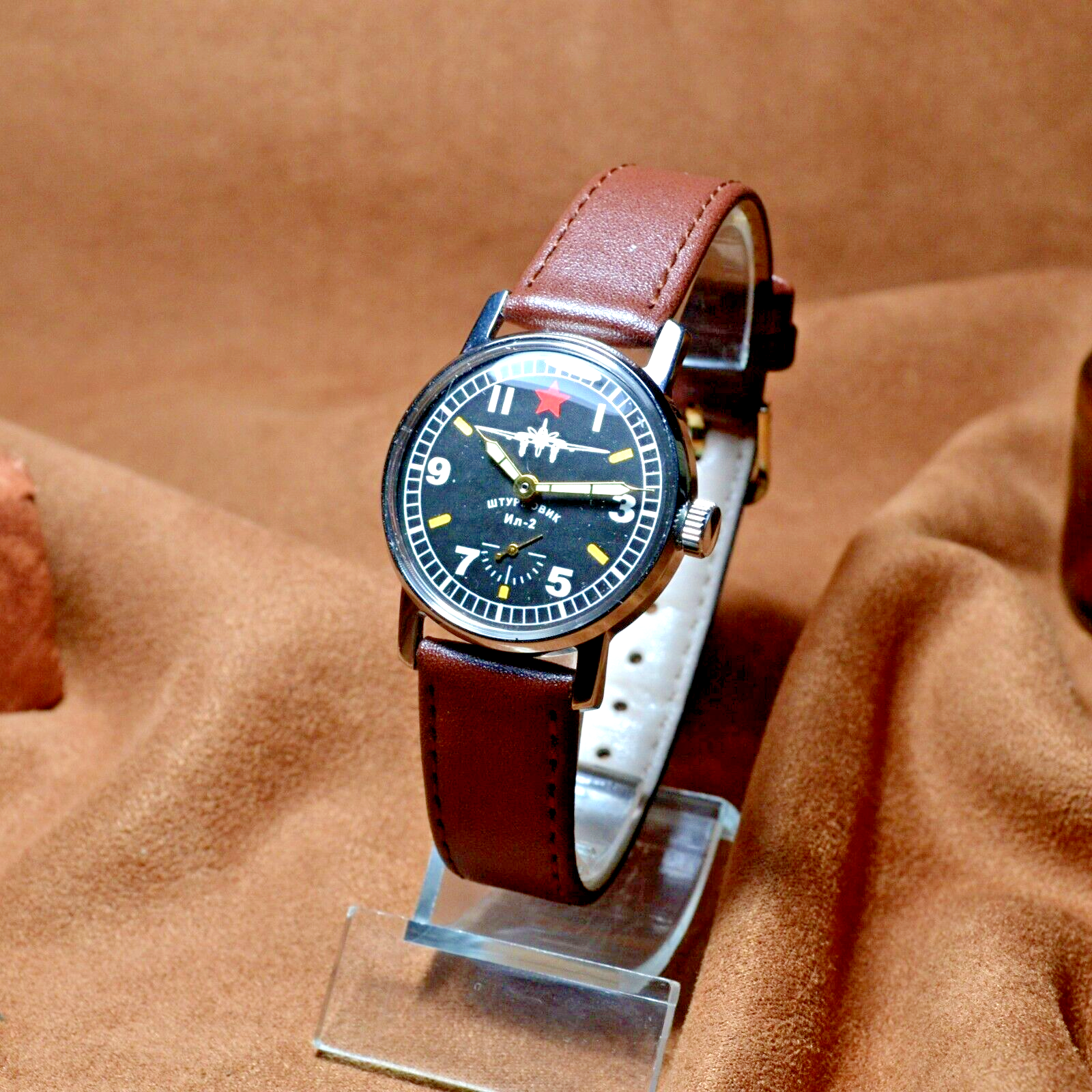 Wristwatch Pobeda Pilot Vintage ZIM Aviator Mens Soviet Military Wristwatch USSR