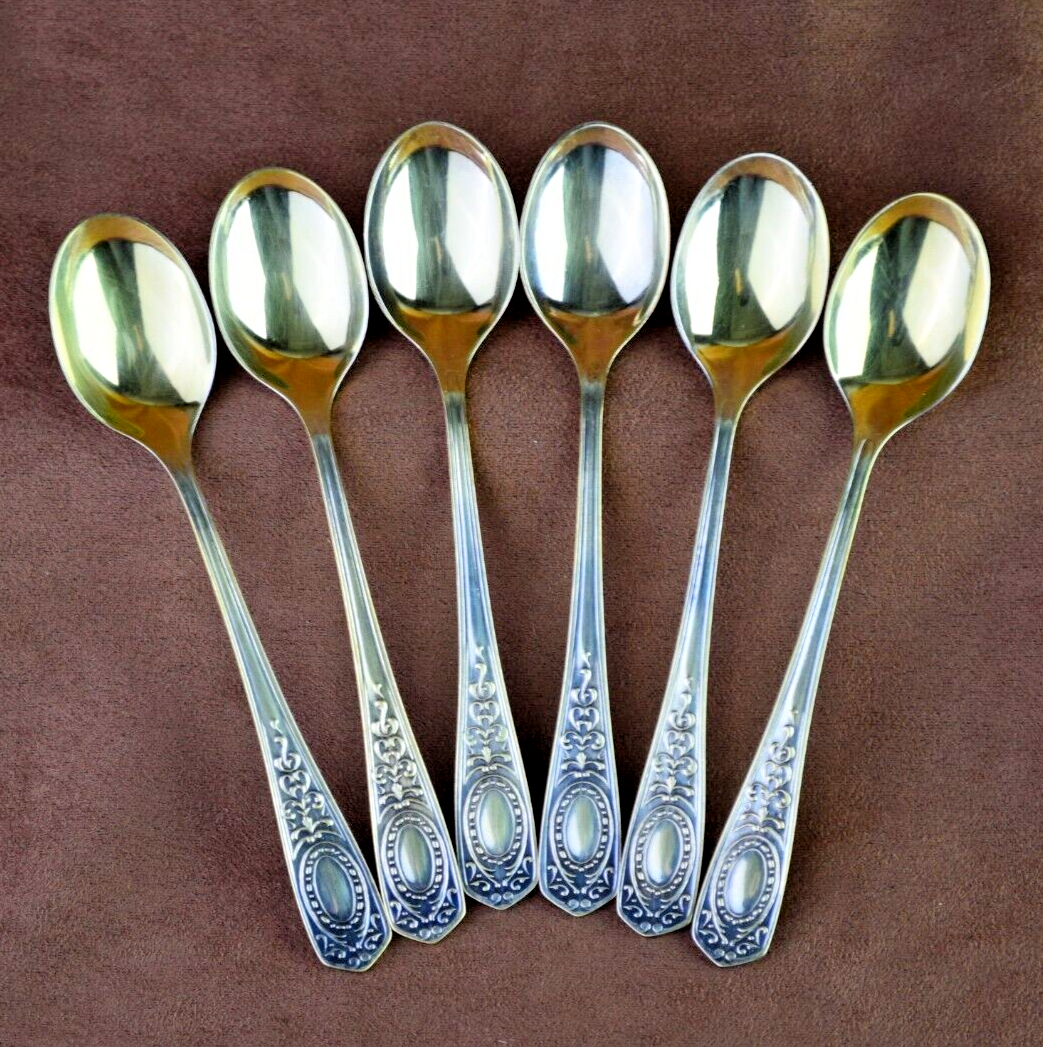 Vintage Soviet Set of 6 Tea Spoons Gold Plated Vintage Spoons Zish Vintage