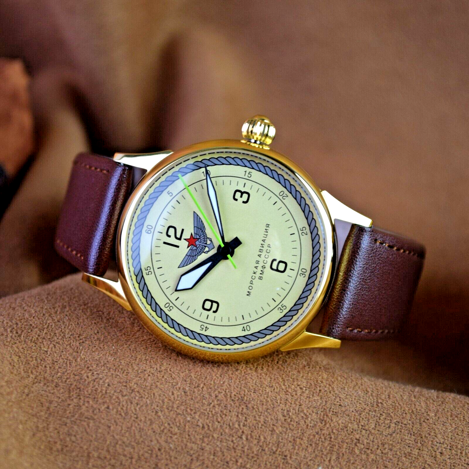 RARE Soviet Wristwatch Raketa Aviator Mens Mechanical Watch Vintage 2609 НA USSR