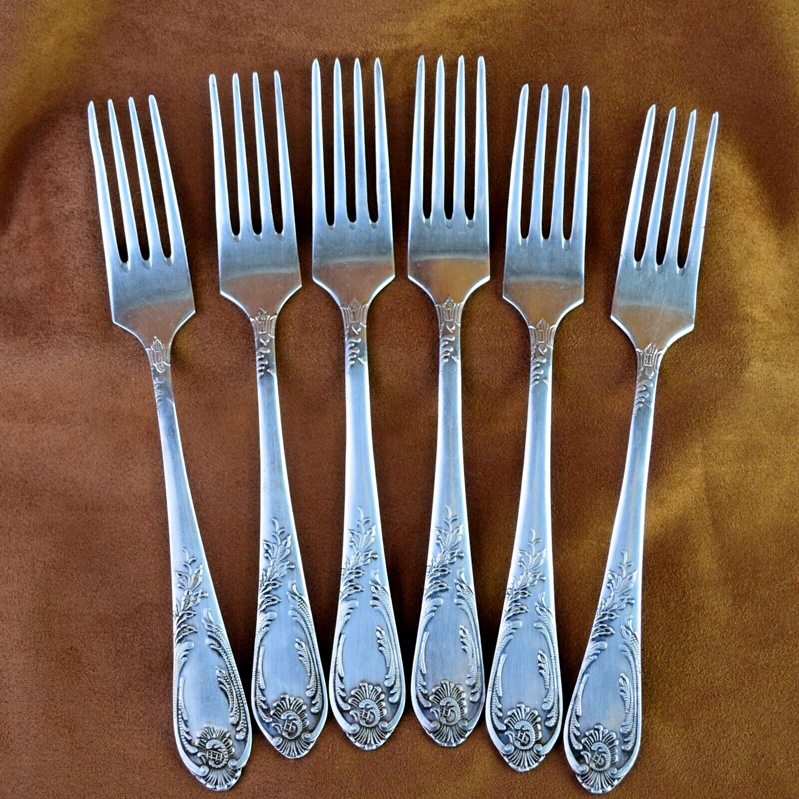 Soviet Vintage Table Forks Silver Plated Melchior Set of 6 USSR Soviet ZISH