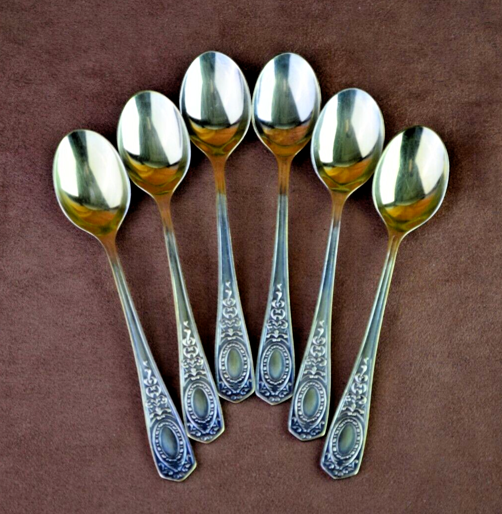 Vintage Soviet Set of 6 Tea Spoons Gold Plated Vintage Spoons Zish Vintage