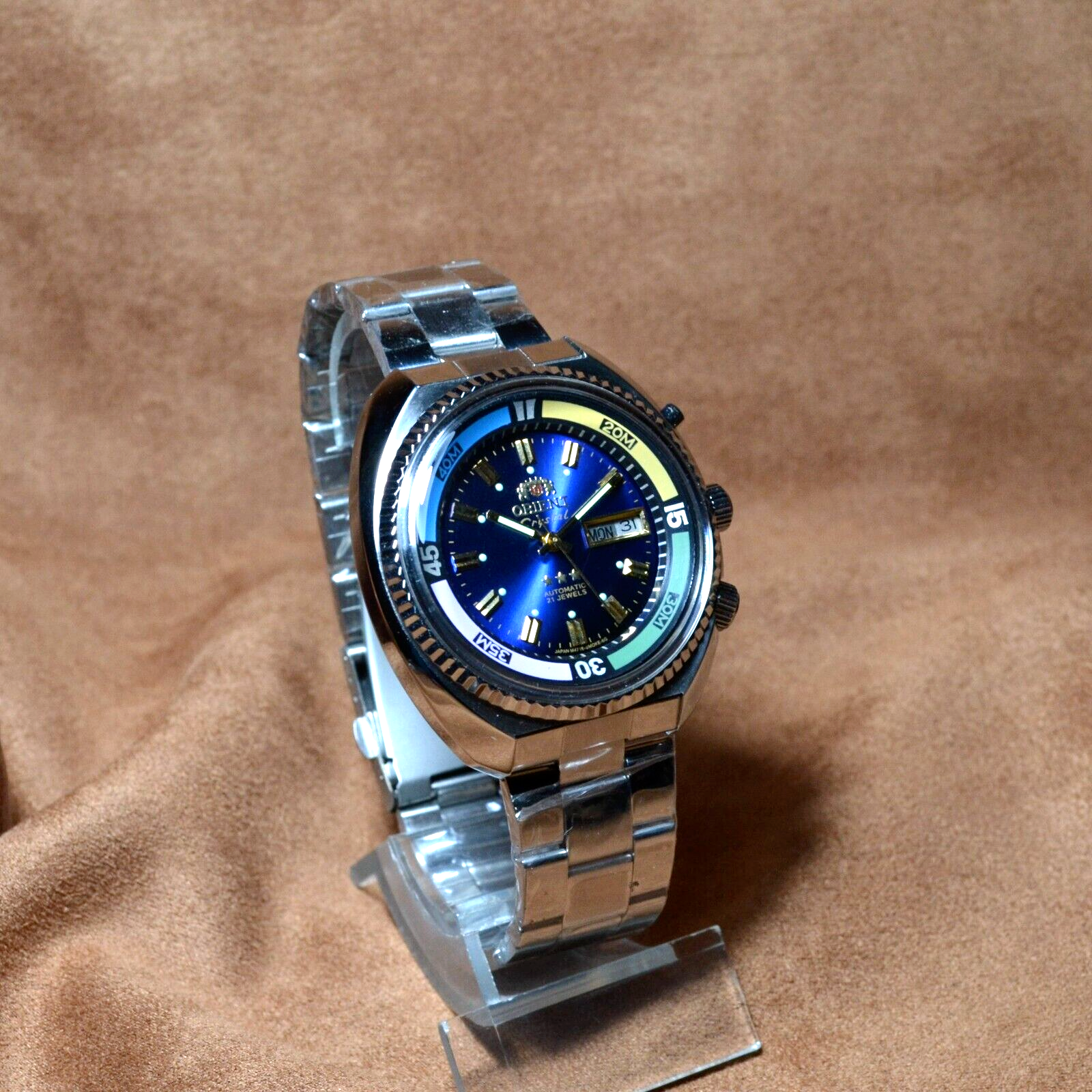 Japan Watch Orient KING DIVER Automatic Watch KD 21 JEWELS Original Blue Dial 