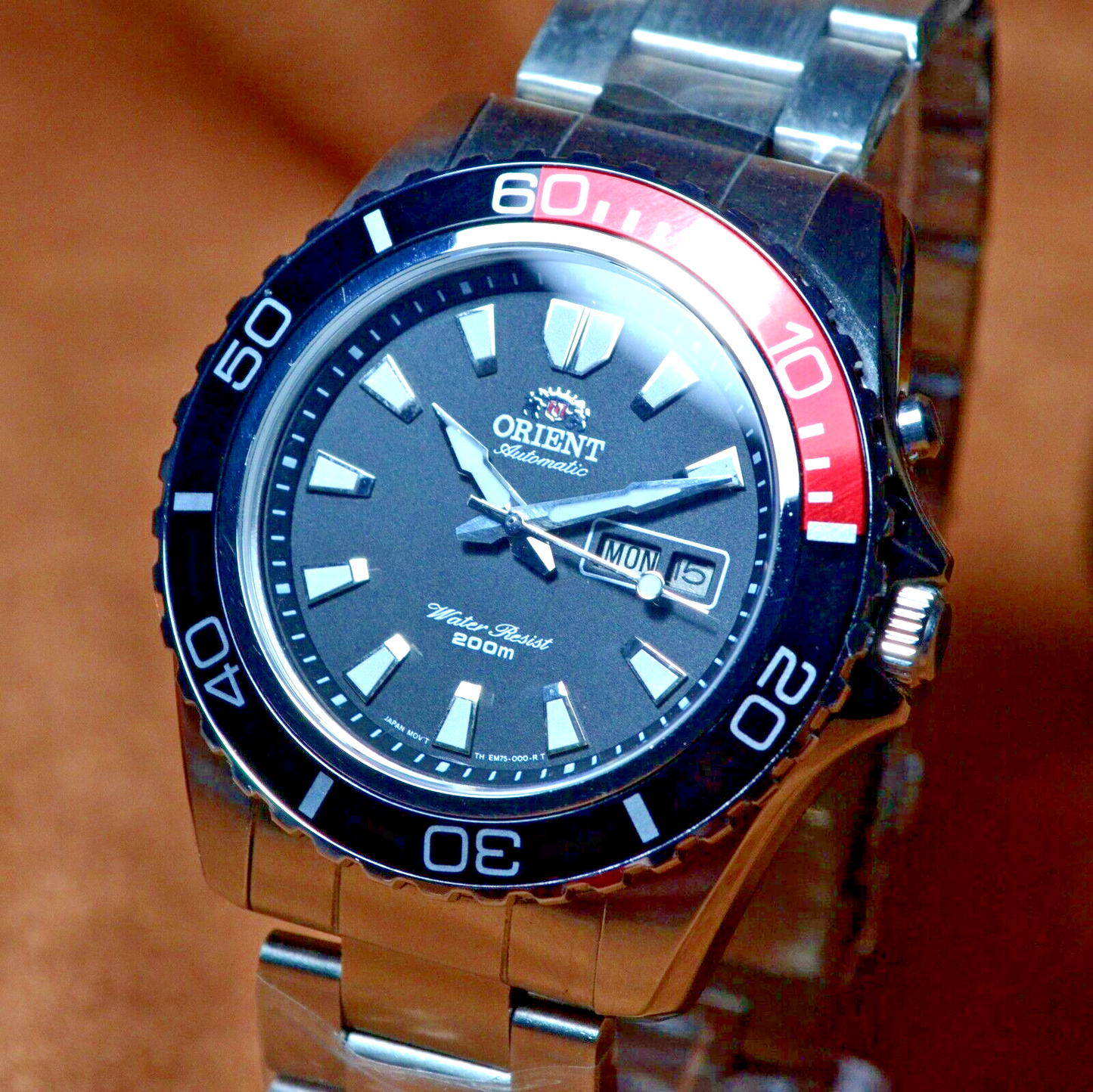 Japan Watch Orient MAKO Vintage Watch Automatic Diver Mens Wristwatch Black Dial