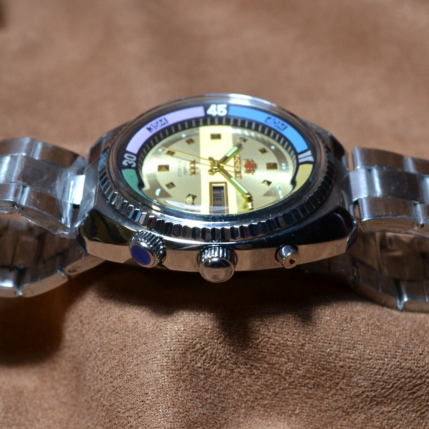 Watch Orient KING DIVER Automatic watch KD 21 JEWELS Original Japan Gold Dial