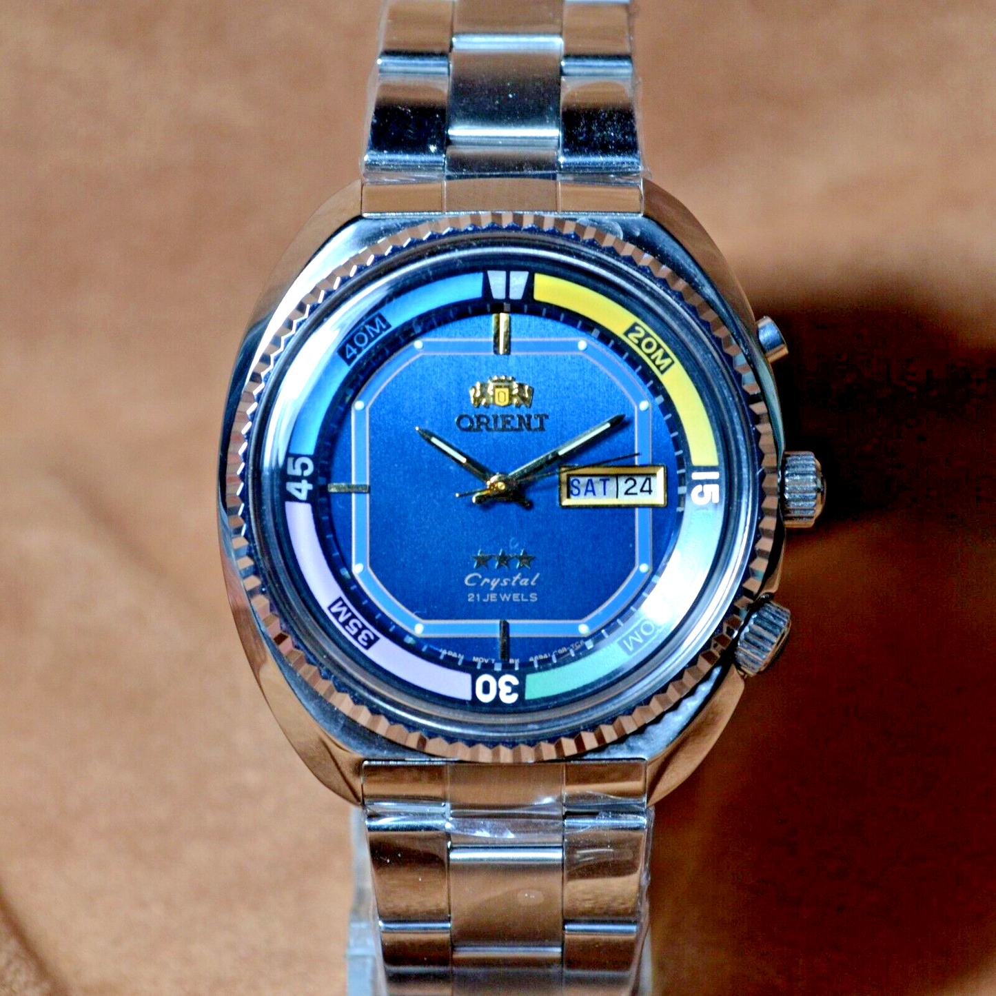 Watch Orient KING DIVER Automatic watch KD 21 JEWELS Original Japan Blue Dial