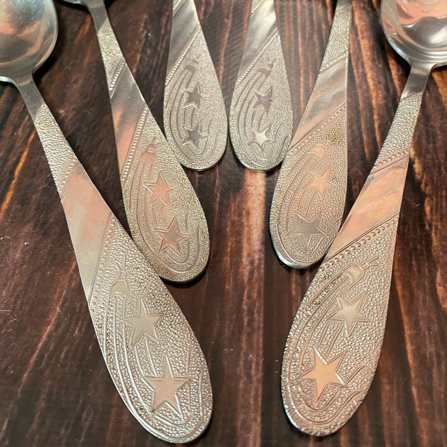 Soviet Table Spoons 6 pcs Space Program Satellites Gagarin Original  SPOONS USSR