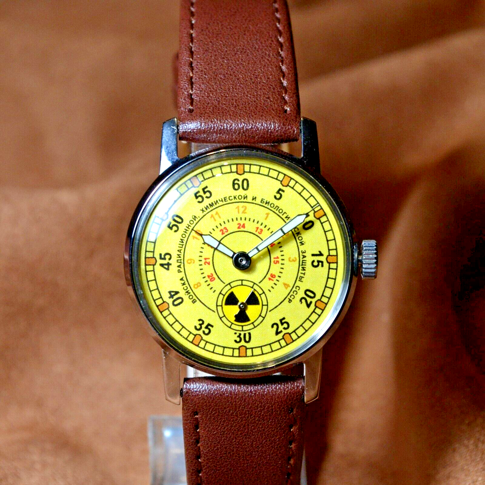 Soviet Wristwatch Pobeda Chemical Defense Forces Mens Soviet Military Wristwatch