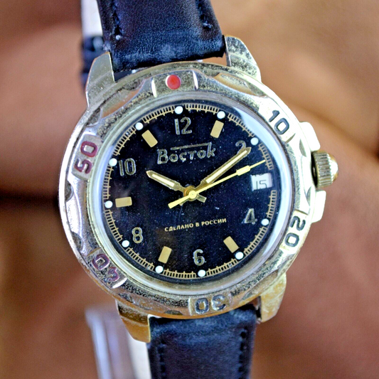 Watch Vostok Komandirskie Tank USSR Vintage mechanical watch Soviet wristwatch