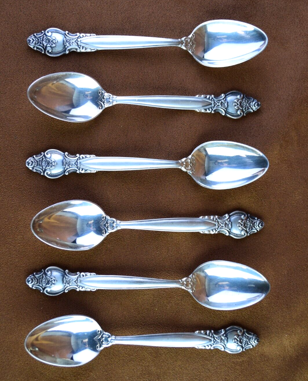 Vintage Soviet Set of 6 Tea Spoons Wild Rose Pattern Vintage Spoons Zish Vintage