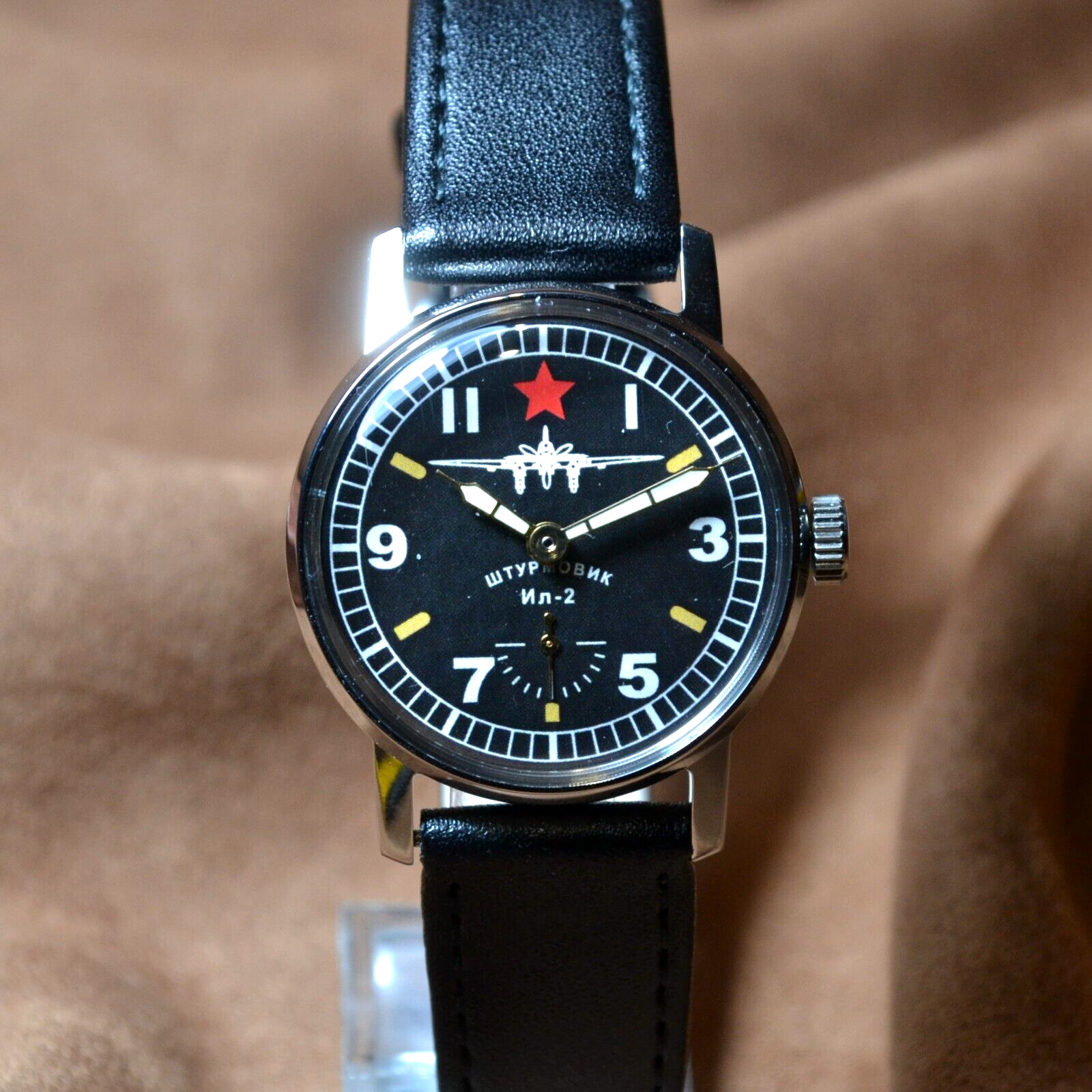 Wristwatch Pobeda Pilot Vintage ZIM Aviator Mens Soviet Military Wristwatch USSR