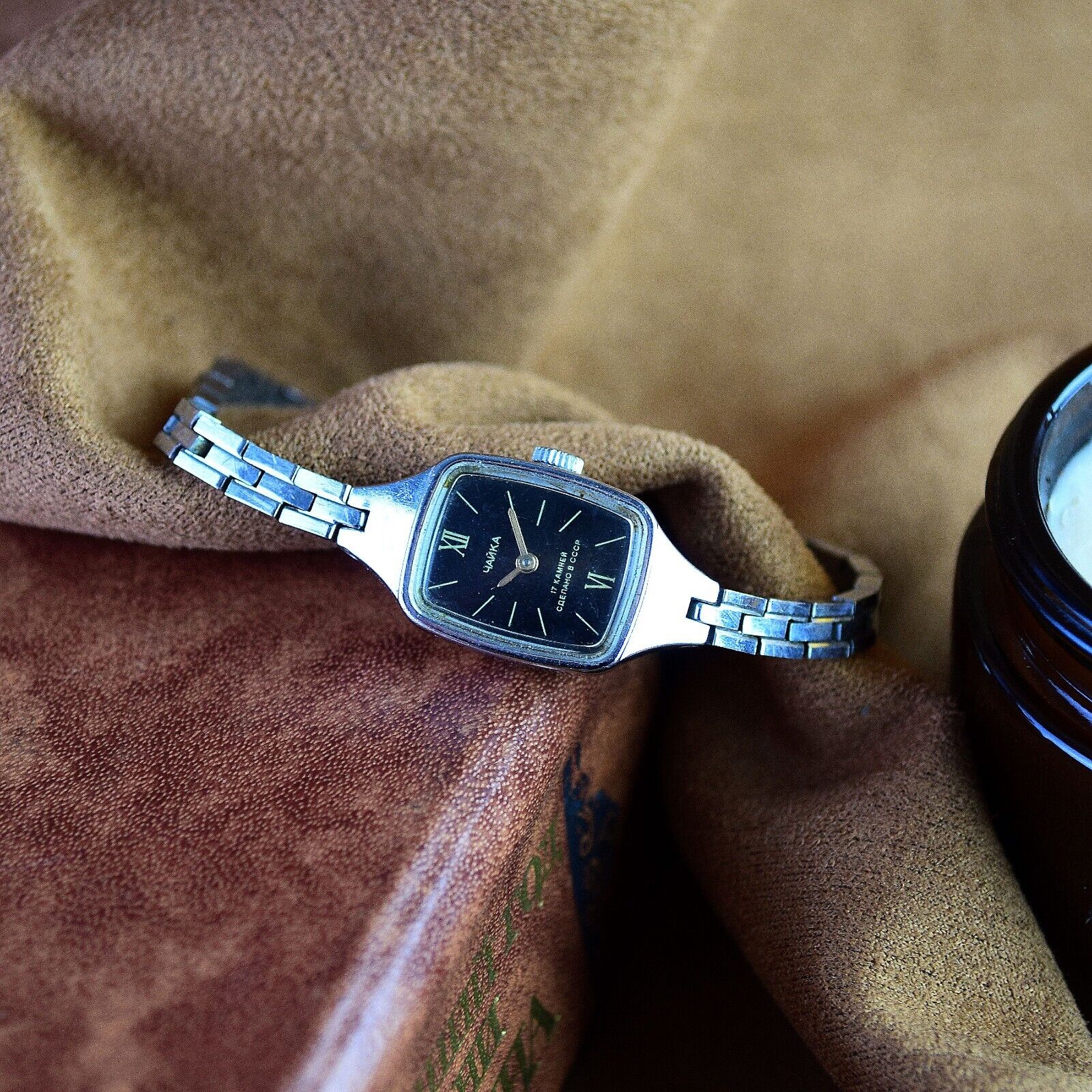 Soviet Watch Womens CHAIKA Vintage Ladies Mechanical Watch Chaika Black Dial