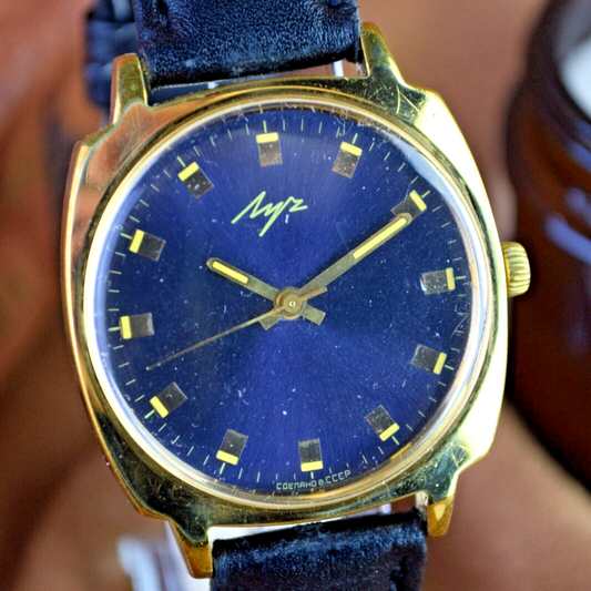 Rare Vintage Watch Luch Cal 2209 Vintage Soviet Mens Watch 23 Jewels Blue Dial