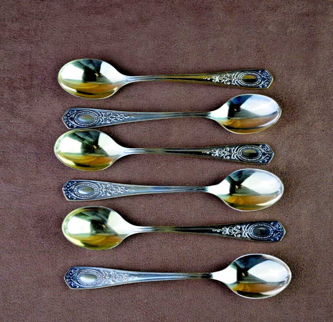 Vintage Soviet Set of 6 Tea Spoons Gold Plated Vintage Spoons Zish Vintage