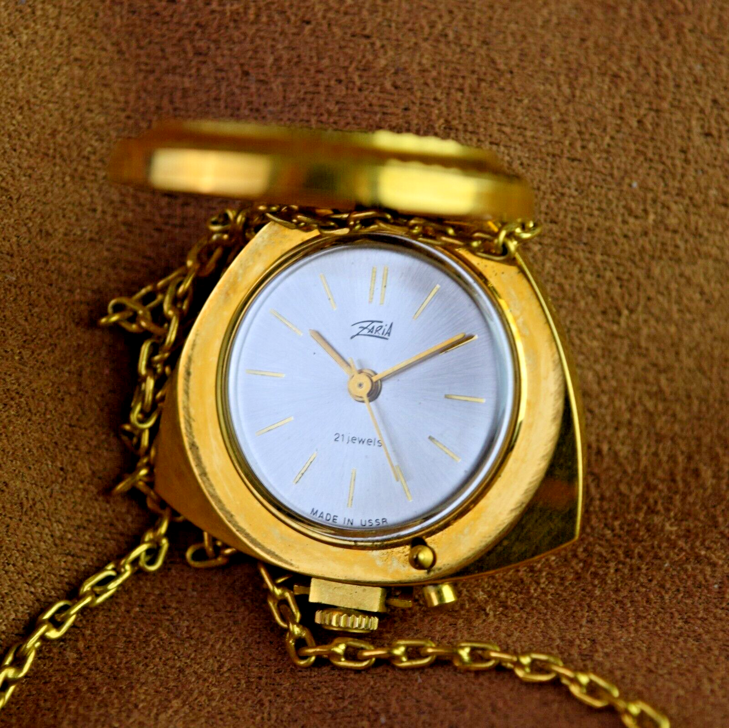 Soviet Pendant Watch ZARIA Beautiful Womens Watch AU 21 jewels 2009B Made USSR