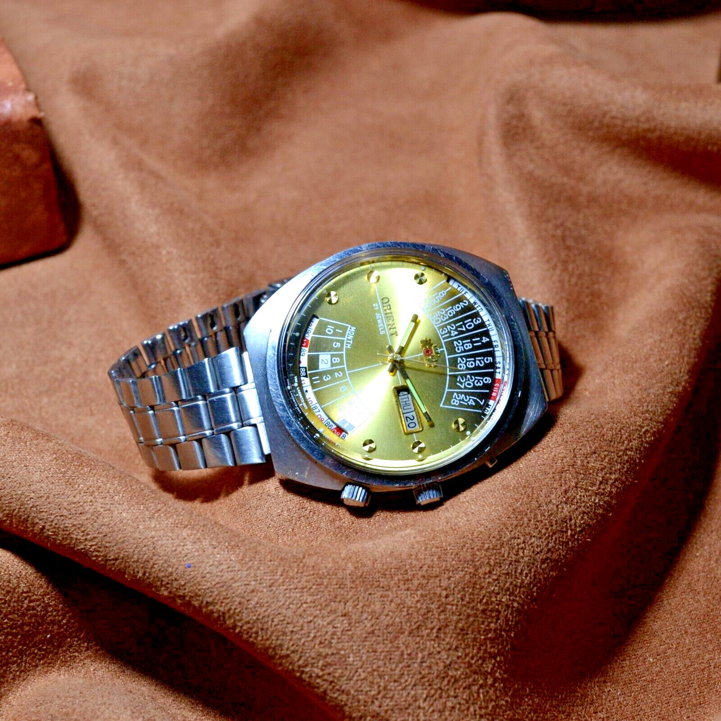 Vintage Watch Orient College Perpetual Multi Year Calendar Automatic Japan Watch