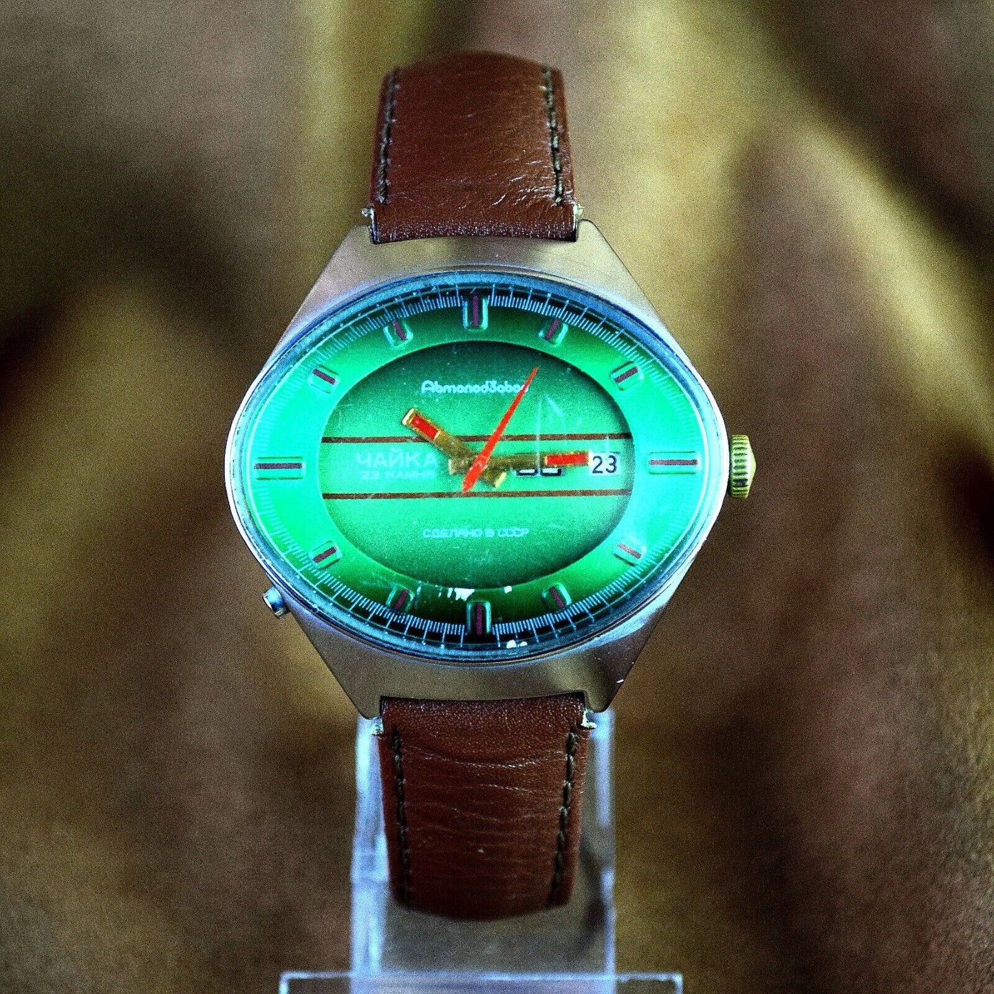 Soviet Wristwatch Chaika Stadium 2627H Original Automatic Vintage Mens Watch