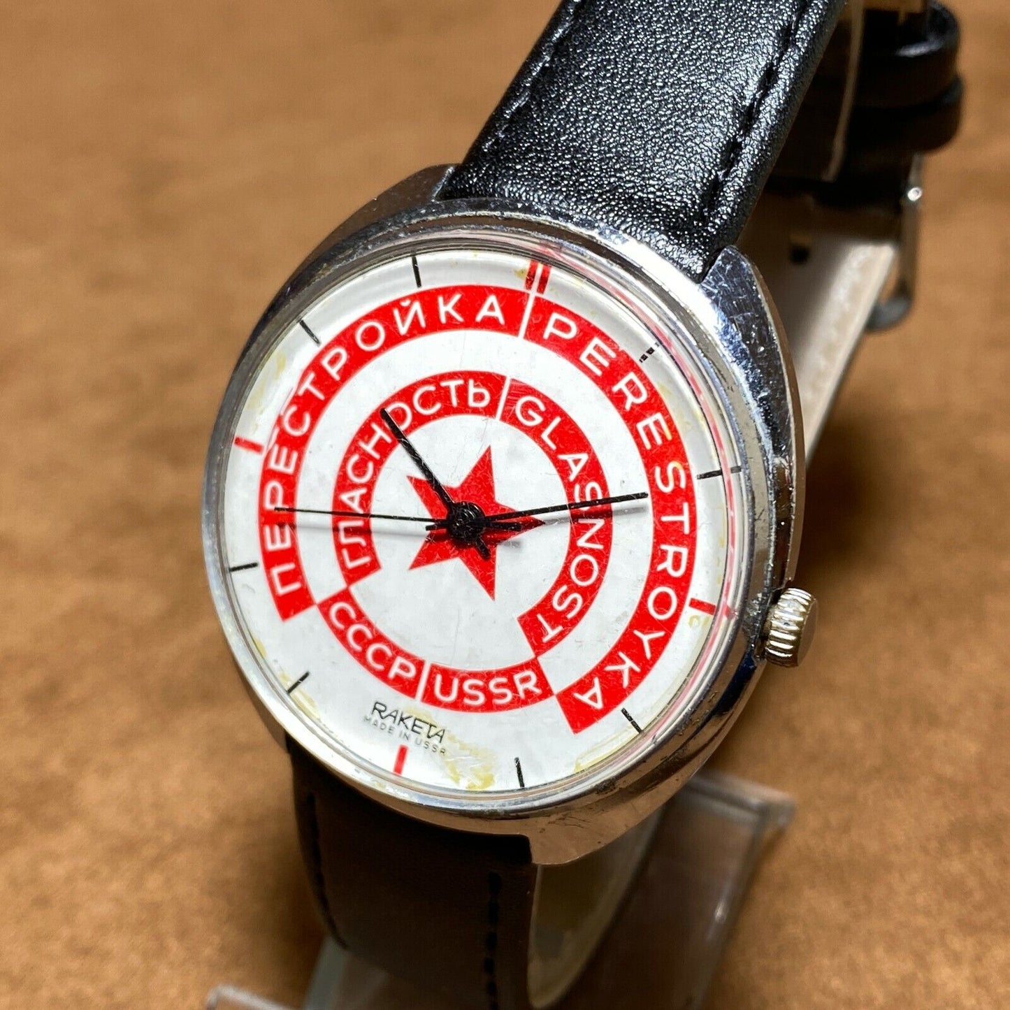 Soviet Vintage Wristwatch Raketa PERESTROYKA GLASNOST USSR Soviet Mens Watch