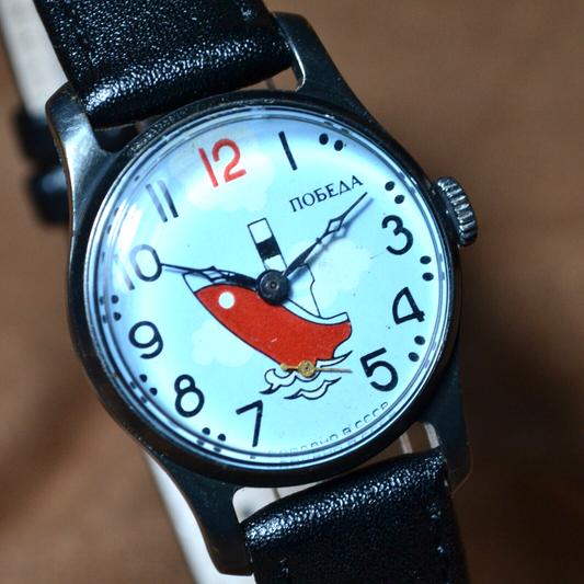 SOVIET Watch POBEDA Red Ship Vintage Pobeda ZIM Soviet Mechanical Watch USSR
